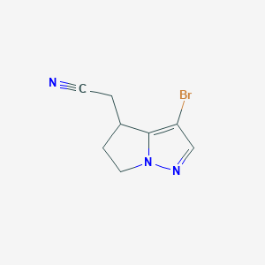 molecular formula C8H8BrN3 B13344429 2-(3-Bromo-5,6-dihydro-4H-pyrrolo[1,2-b]pyrazol-4-yl)acetonitrile 