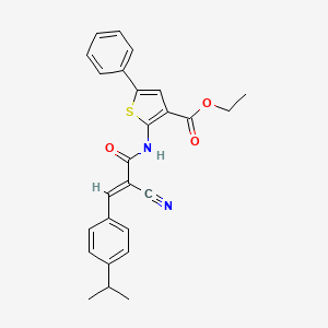 Ethyl 2-(2-cyano-3-(4-isopropylphenyl)acrylamido)-5-phenylthiophene-3-carboxylate