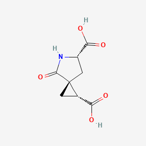 molecular formula C8H9NO5 B13344458 (1R,3R,6S)-4-Oxo-5-azaspiro[2.4]heptane-1,6-dicarboxylic acid 