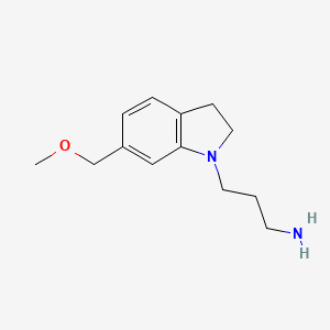 molecular formula C13H20N2O B13344480 3-(6-(Methoxymethyl)indolin-1-yl)propan-1-amine 