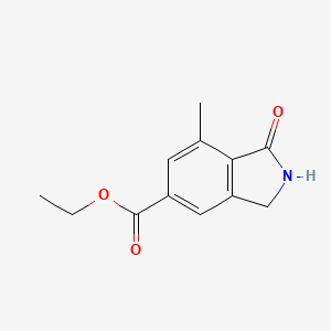 molecular formula C12H13NO3 B13344540 Ethyl 7-methyl-1-oxoisoindoline-5-carboxylate 