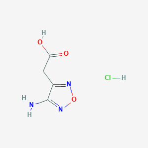 molecular formula C4H6ClN3O3 B13344551 2-(4-Amino-1,2,5-oxadiazol-3-yl)acetic acid hydrochloride 