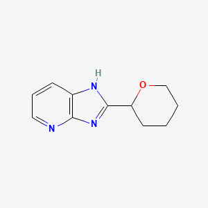 molecular formula C11H13N3O B13344573 2-(Tetrahydro-2H-pyran-2-yl)-3H-imidazo[4,5-b]pyridine 