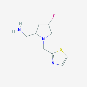 molecular formula C9H14FN3S B13344583 (4-Fluoro-1-(thiazol-2-ylmethyl)pyrrolidin-2-yl)methanamine 