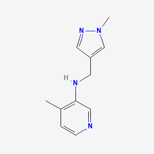 molecular formula C11H14N4 B13344585 4-Methyl-N-((1-methyl-1H-pyrazol-4-yl)methyl)pyridin-3-amine 