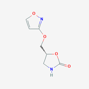 molecular formula C7H8N2O4 B13344623 (R)-5-((Isoxazol-3-yloxy)methyl)oxazolidin-2-one 