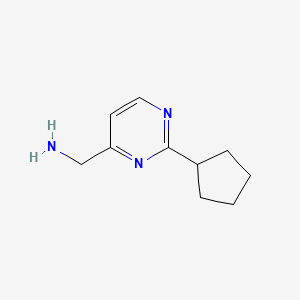 molecular formula C10H15N3 B13344635 (2-Cyclopentylpyrimidin-4-yl)methanamine 