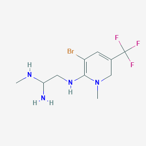 molecular formula C10H16BrF3N4 B13344642 N2-(3-Bromo-1-methyl-5-(trifluoromethyl)-1,6-dihydropyridin-2-yl)-N1-methylethane-1,1,2-triamine 