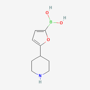 molecular formula C9H14BNO3 B13344654 (5-(Piperidin-4-yl)furan-2-yl)boronic acid 