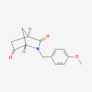 molecular formula C14H15NO3 B13344666 (1S,4R)-2-[(4-Methoxyphenyl)methyl]-2-azabicyclo[2.2.1]heptane-3,6-dione 