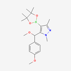 5-(Methoxy(4-methoxyphenyl)methyl)-1,3-dimethyl-4-(4,4,5,5-tetramethyl-1,3,2-dioxaborolan-2-yl)-1H-pyrazole