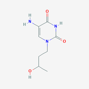 molecular formula C8H13N3O3 B13344721 5-Amino-1-(3-hydroxybutyl)-1,2,3,4-tetrahydropyrimidine-2,4-dione 