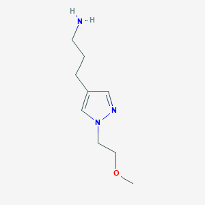 molecular formula C9H17N3O B13344737 3-(1-(2-Methoxyethyl)-1H-pyrazol-4-yl)propan-1-amine 