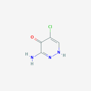 molecular formula C4H4ClN3O B13344759 3-Amino-5-chloropyridazin-4-ol 