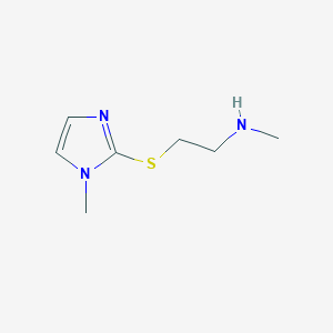 molecular formula C7H13N3S B13344761 N-Methyl-2-((1-methyl-1H-imidazol-2-yl)thio)ethan-1-amine 