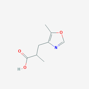 molecular formula C8H11NO3 B13344784 2-Methyl-3-(5-methyloxazol-4-yl)propanoic acid 