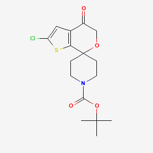 molecular formula C16H20ClNO4S B13344786 Tert-butyl 2'-chloro-4'-oxo-4',5'-dihydrospiro[piperidine-4,7'-thieno[2,3-c]pyran]-1-carboxylate 