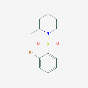 molecular formula C12H16BrNO2S B13344811 1-((2-Bromophenyl)sulfonyl)-2-methylpiperidine 