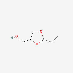 molecular formula C6H12O3 B13344869 1,3-Dioxolane-4-methanol, 2-ethyl- CAS No. 53951-44-3