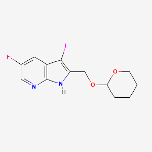 5-Fluoro-3-iodo-2-(((tetrahydro-2H-pyran-2-yl)oxy)methyl)-1H-pyrrolo[2,3-b]pyridine