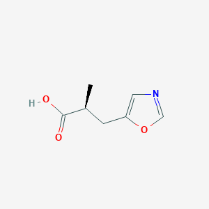 molecular formula C7H9NO3 B13344907 (S)-2-Methyl-3-(oxazol-5-yl)propanoic acid 