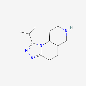 molecular formula C12H20N4 B13344945 1-Isopropyl-4,5,5a,6,7,8,9,9a-octahydro-[1,2,4]triazolo[4,3-a][1,6]naphthyridine 