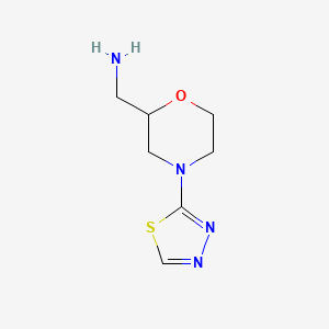 molecular formula C7H12N4OS B13344959 (4-(1,3,4-Thiadiazol-2-yl)morpholin-2-yl)methanamine 