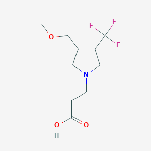 molecular formula C10H16F3NO3 B13344960 3-(3-(Methoxymethyl)-4-(trifluoromethyl)pyrrolidin-1-yl)propanoic acid 