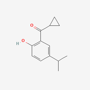 molecular formula C13H16O2 B13344966 2-Cyclopropanecarbonyl-4-(propan-2-YL)phenol 