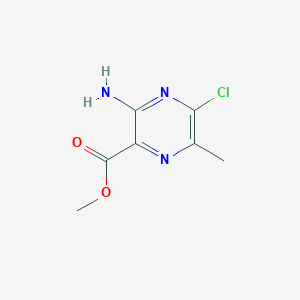 molecular formula C7H8ClN3O2 B13344994 Methyl 3-amino-5-chloro-6-methylpyrazine-2-carboxylate 