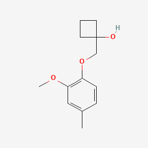 1-((2-Methoxy-4-methylphenoxy)methyl)cyclobutan-1-ol