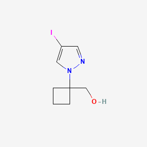 molecular formula C8H11IN2O B13345062 (1-(4-Iodo-1H-pyrazol-1-yl)cyclobutyl)methanol 