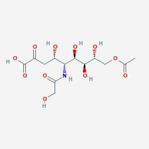 molecular formula C13H21NO11 B13345173 (4S,5R,6R,7S,8R)-9-Acetoxy-4,6,7,8-tetrahydroxy-5-(2-hydroxyacetamido)-2-oxononanoic acid 