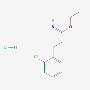 molecular formula C11H15Cl2NO B13345188 Ethyl 3-(2-chlorophenyl)propanimidate hydrochloride 