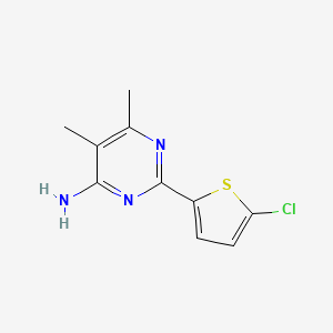 molecular formula C10H10ClN3S B13345194 2-(5-Chlorothiophen-2-yl)-5,6-dimethylpyrimidin-4-amine 