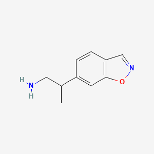 molecular formula C10H12N2O B13345255 2-(Benzo[d]isoxazol-6-yl)propan-1-amine 