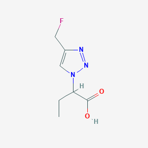 molecular formula C7H10FN3O2 B13345285 2-(4-(Fluoromethyl)-1H-1,2,3-triazol-1-yl)butanoic acid 