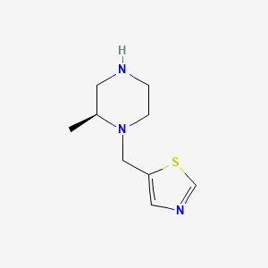 molecular formula C9H15N3S B13345296 (S)-5-((2-Methylpiperazin-1-yl)methyl)thiazole 