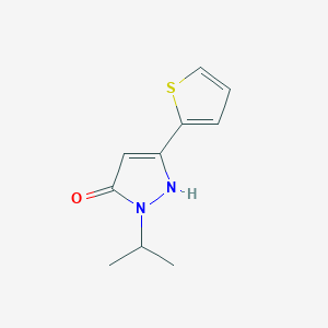 molecular formula C10H12N2OS B13345304 1-isopropyl-3-(thiophen-2-yl)-1H-pyrazol-5-ol 