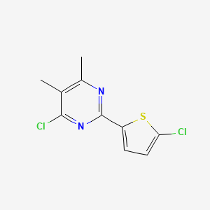 molecular formula C10H8Cl2N2S B13345312 4-Chloro-2-(5-chlorothiophen-2-yl)-5,6-dimethylpyrimidine 