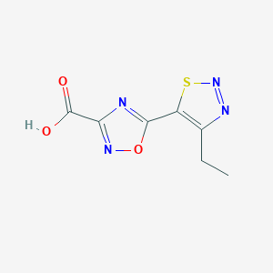 molecular formula C7H6N4O3S B13345317 5-(4-Ethyl-1,2,3-thiadiazol-5-yl)-1,2,4-oxadiazole-3-carboxylic acid 