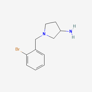 molecular formula C11H15BrN2 B13345356 1-(2-Bromobenzyl)pyrrolidin-3-amine 