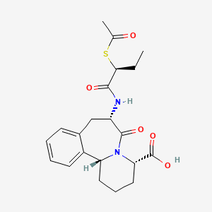 Pyrido(2,1-a)(2)benzazepine-4-carboxylic acid, 7-(((2S)-2-(acetylthio)-1-oxobutyl)amino)-1,2,3,4,6,7,8,12b-octahydro-6-oxo-, (4S,7S,12bR)-