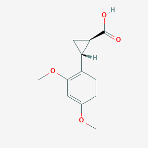 molecular formula C12H14O4 B13345417 Rel-(1R,2R)-2-(2,4-dimethoxyphenyl)cyclopropane-1-carboxylic acid 