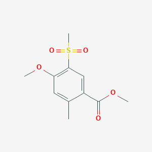 molecular formula C11H14O5S B13345424 Methyl 4-methoxy-2-methyl-5-(methylsulfonyl)benzoate 