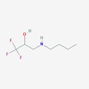 molecular formula C7H14F3NO B13345430 3-(Butylamino)-1,1,1-trifluoropropan-2-ol 