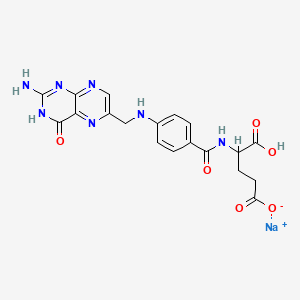 molecular formula C19H18N7NaO6 B13345440 Sodium 4-(4-(((2-amino-4-oxo-3,4-dihydropteridin-6-yl)methyl)amino)benzamido)-4-carboxybutanoate 