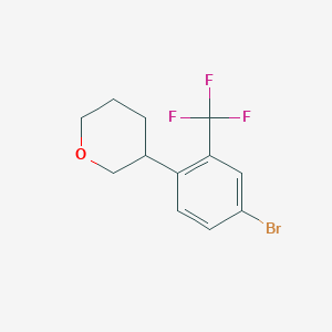 molecular formula C12H12BrF3O B13345485 3-(4-Bromo-2-(trifluoromethyl)phenyl)tetrahydro-2H-pyran 