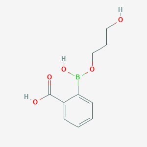 molecular formula C10H13BO5 B13345488 2-[hydroxy(3-hydroxypropoxy)boranyl]benzoic acid 