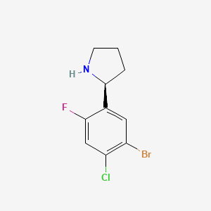 molecular formula C10H10BrClFN B13345495 (S)-2-(5-Bromo-4-chloro-2-fluorophenyl)pyrrolidine 